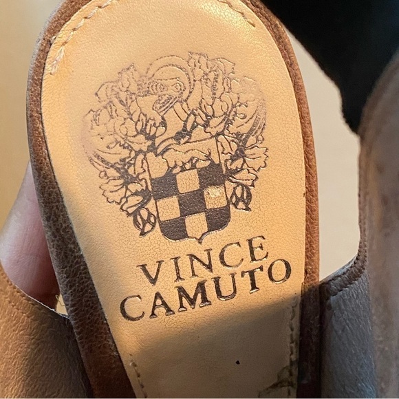 Vince Camuto Mocha Brown Leather Open Booties Size 7 - Picture 6 of 7